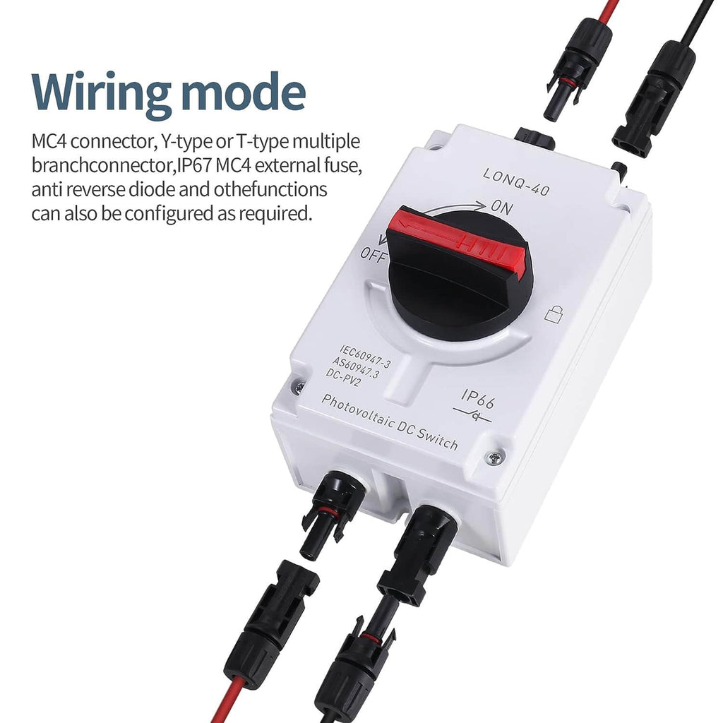 1200V 32A 4P DC Interrupteur d'isolation solaire IP66
