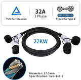 Cable de carga EVIEUN 22kW 3M 32A trifásico