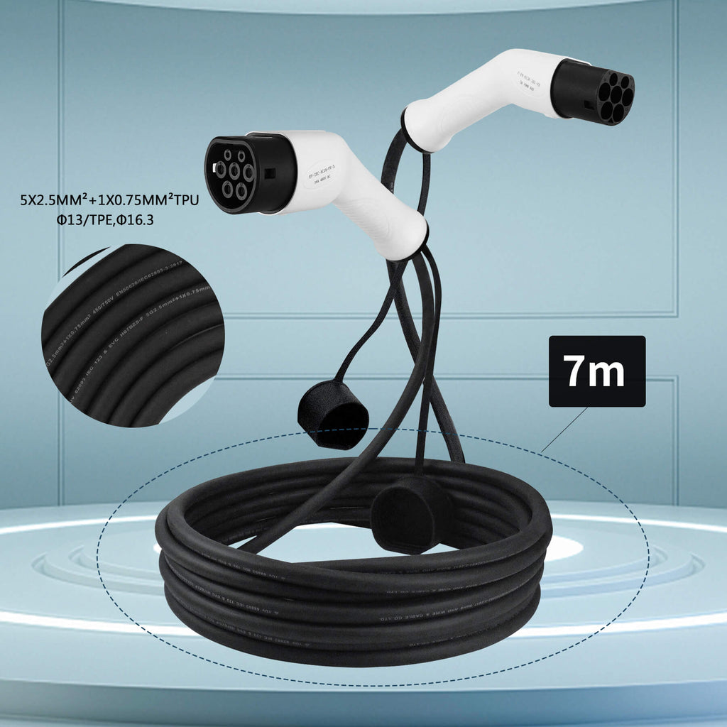 EV Public charging cable, Type 2 to Type 2 - 3 Phase