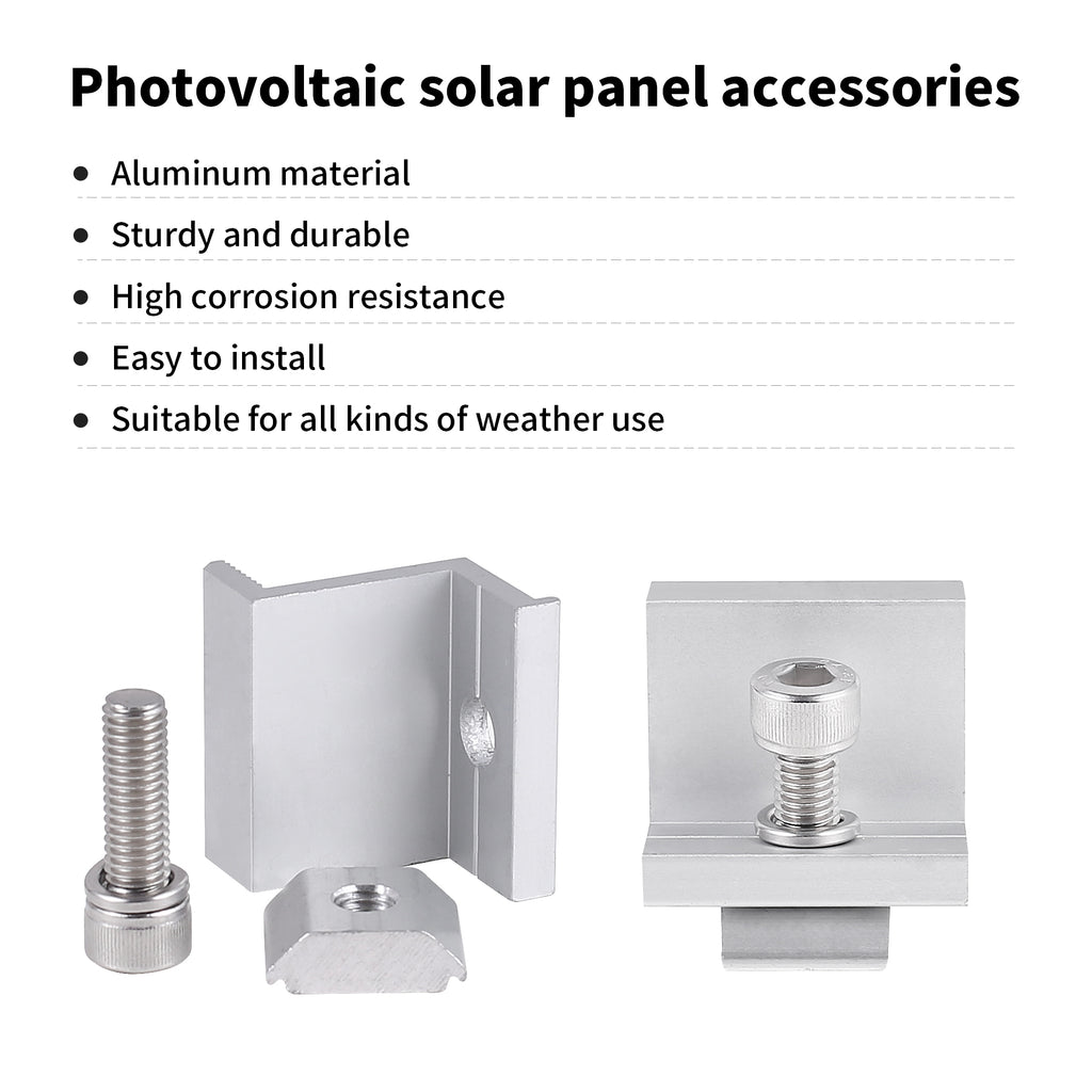 10 Pcs 30mm Solar Panel Rail Bracket Mounting Aluminium Fixing